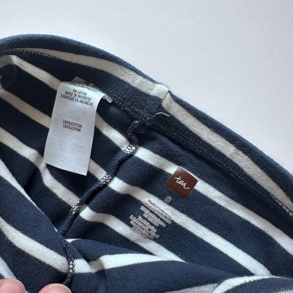 Tea Collection blue stripe Leggings - Size 8 - Picture 4 of 4